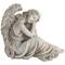 17" Gray Resting Angel Outdoor Garden Statue